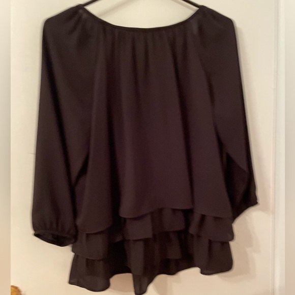 Joseph Ribkoff Blouse Tiered Ruffle Hem Black size 8 - Picture 8 of 8